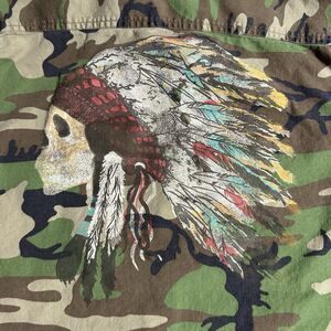 Denim Supply Camo Camouflage Shirt Ralph Lauren Indian Chief Skull Size S Small